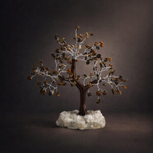 Tiger Eye Tree 150 Beads Rough Stone Base