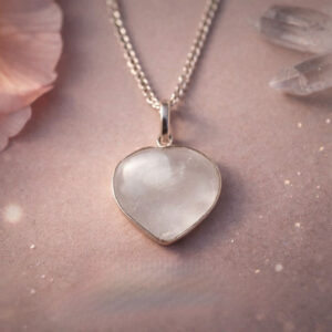 Clear Quartz Heart Shape Small Pendant