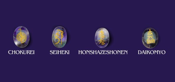 Amethyst Coin with Usui Reiki Symbols