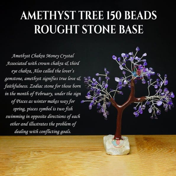 Amethyst Tree 150 Beads Rough Stone Base