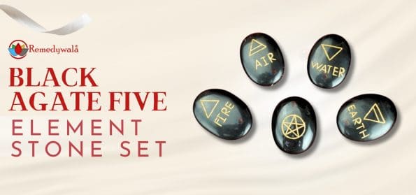 Black Agate Five Element Stone Set