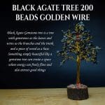 Black Agate Tree 200 Beads Golden Wire