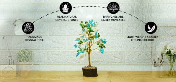 Green Jade, Howlite And Turquoise Combination Tree