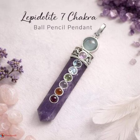 Lepidolite 7 Chakra Ball Pencil Pendant