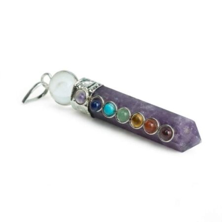 Lepidolite 7 Chakra Ball Pencil Pendant