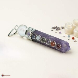 Lepidolite 7 Chakra Ball Pencil Pendant