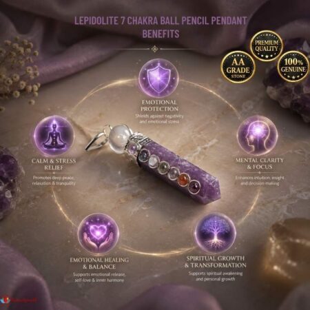 Lepidolite 7 Chakra Ball Pencil Pendant