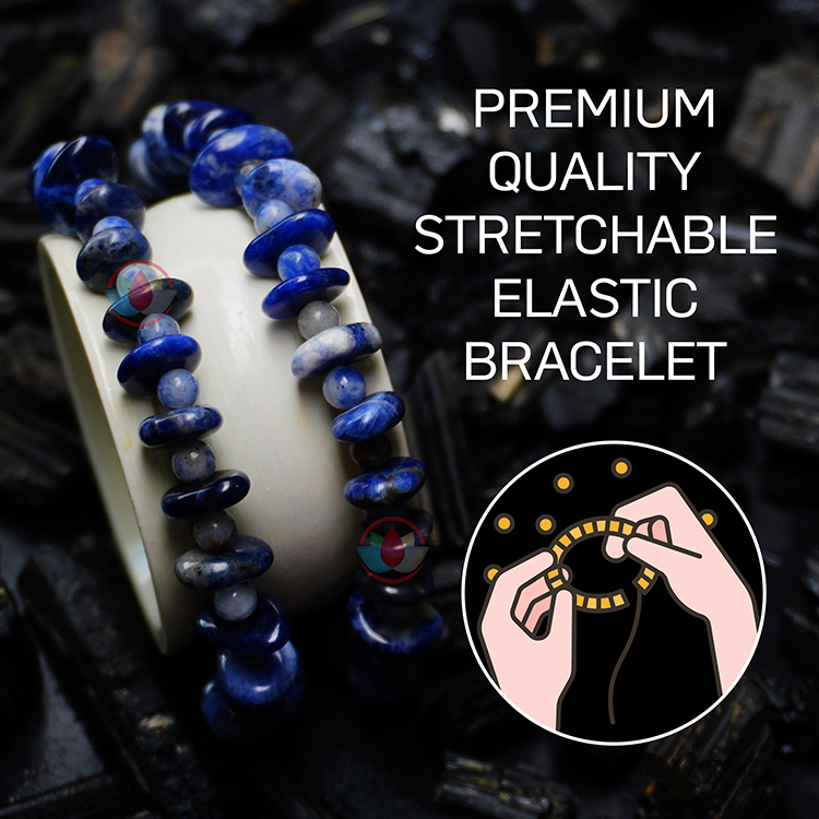 Blue Sodalite Bead Bracelet Size 8MM Jewelry Chakra Meditation Yoga -  Pyramid Tatva - 2429884