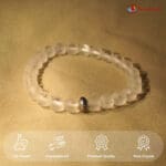 Clear Quartz Om Bracelet 8mm