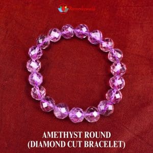 Amethyst Round Diamond Cut Bracelet