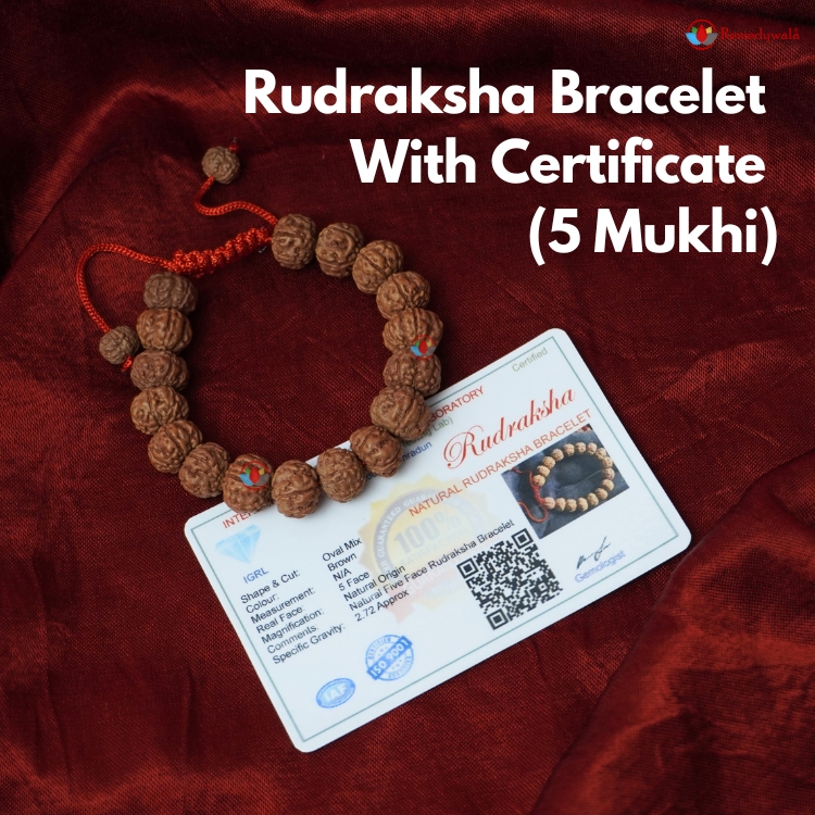 JWF™ Exclusive Pure Divine Aum Bracelet With Lava & Rudraksha Beads Fo -  Justwowfactory