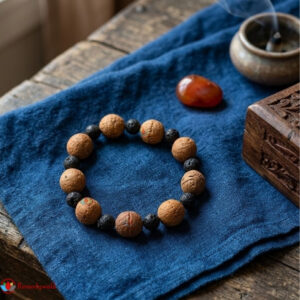 Lava Stone & Bodhi Bead Bracelet
