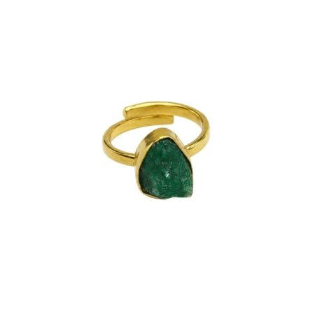 Green Jade Rough Stone Ring