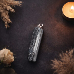 Black Tourmaline Raw Stone Pendant