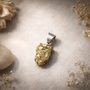 Golden Pyrite Raw Stone Small Pendant