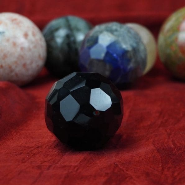 Black Obsidian Diamond Cut Sphere Ball