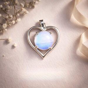 Opalite Heart Shape Frame Pendant
