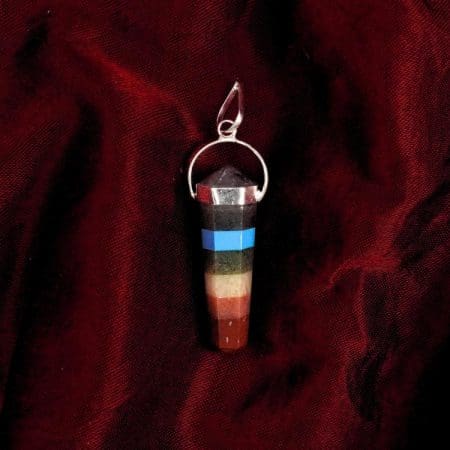 7 Chakra Double Terminated Pendant