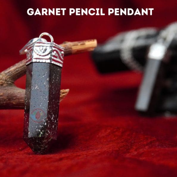 Garnet Pencil Pendant