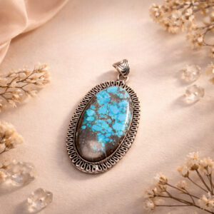 Firoza Oval Shape Frame Pendant