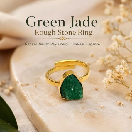 Green Jade Rough Stone Ring