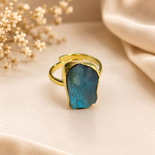 Labradorite Rough Stone Ring