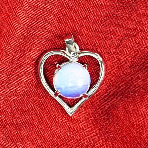 Opalite Heart Shape Frame Pendant