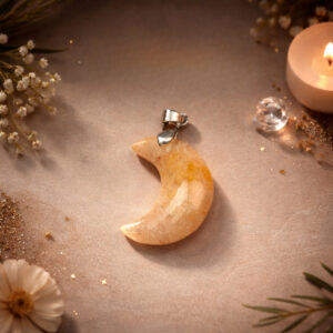 Sunstone Half Moon Pendant
