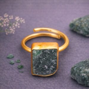 Green Jade Rough Stone Ring