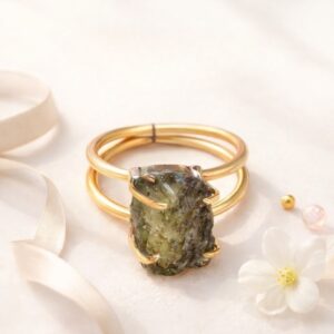 Labradorite Raw Stone Ring