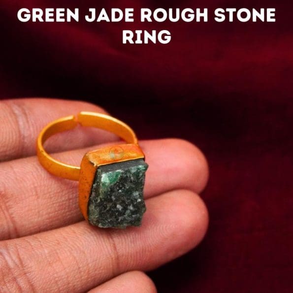 Green Jade Rough Stone Ring
