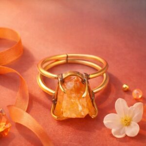Citrine Raw Stone Ring