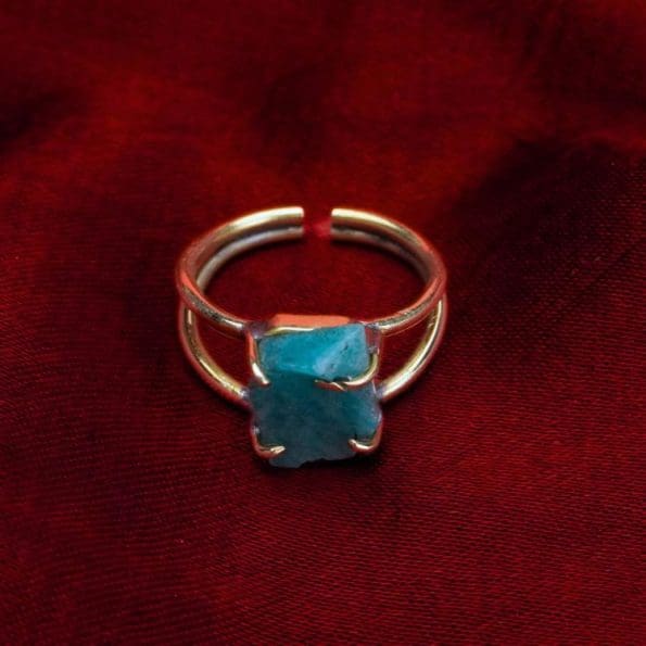 Amazonite Raw Stone Ring
