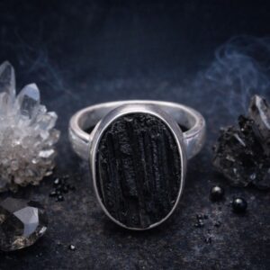 Black Tourmaline Stone Ring