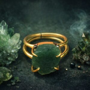 Green Jade Raw Stone Ring