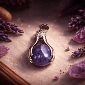 Amethyst Heart Shape Frame Pendant