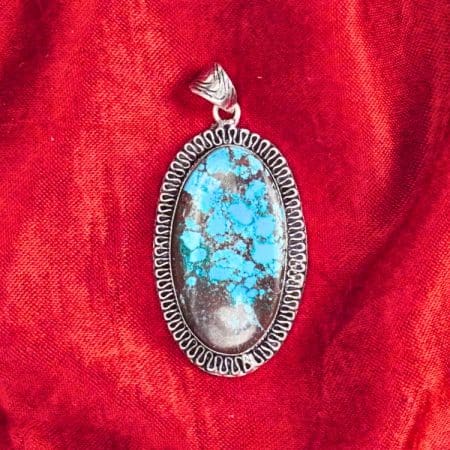 Firoza Oval Shape Frame Pendant