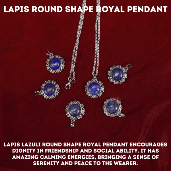 Lapis Lazuli Round Shape Royal Pendant