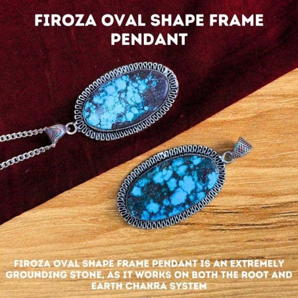 Firoza Oval Shape Frame Pendant