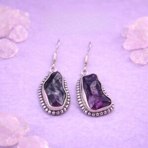 Amethyst Raw Stone Earrings