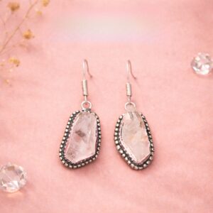 Clear Quartz Raw Stone Earrings