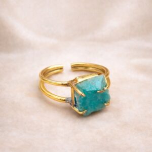 Amazonite Raw Stone Ring