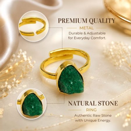 Green Jade Rough Stone Ring