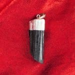 Black Tourmaline Rough Stone Cap Pendant