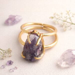 Amethyst Raw Stone Ring