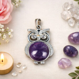 Amethyst Owl Pendant