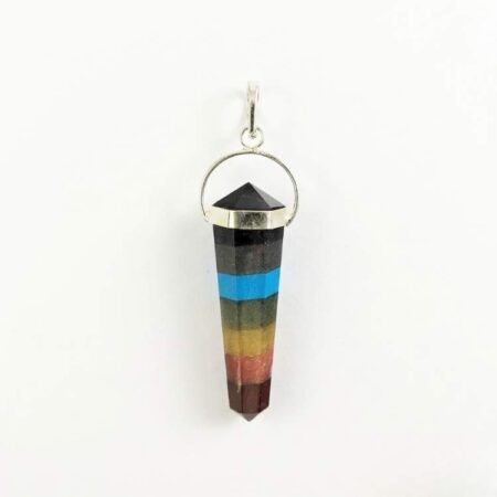 7 Chakra Double Terminated Pendant