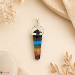 7 Chakra Double Terminated Pendant