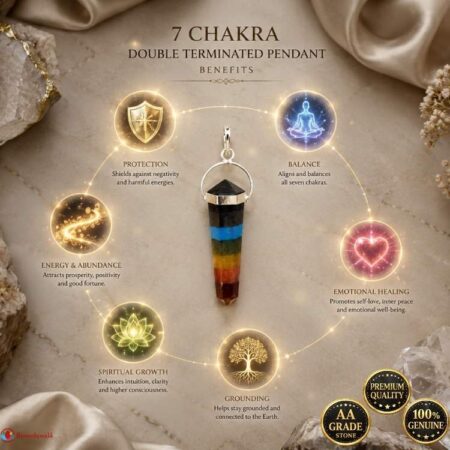 7 Chakra Double Terminated Pendant