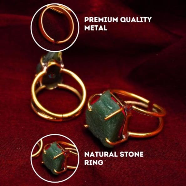 Green Jade Raw Stone Ring